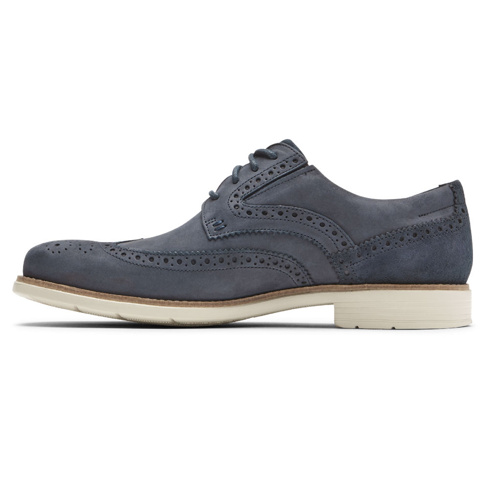 Rockport Mens Lace Up Blue - Total Motion Hendrik Wingtip - UK 817-FZAULH